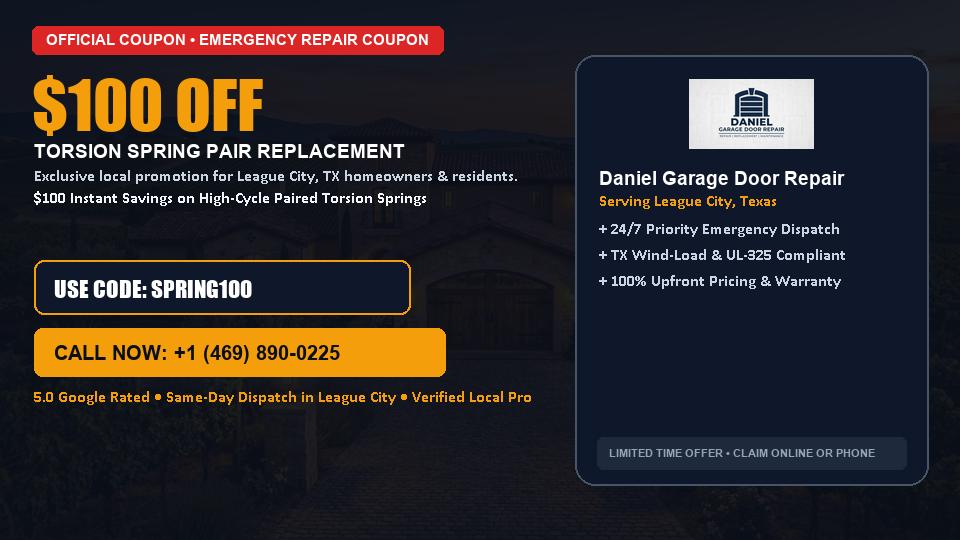 Daniel Garage Door Repair $100 OFF Dual Torsion Spring Replacement